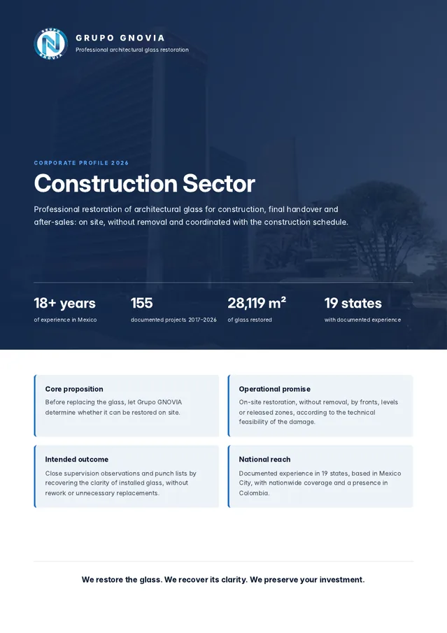 Cover of 2026 Corporate profile · Construction sector