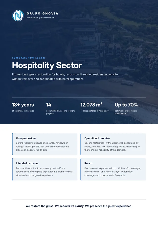 Cover of 2026 Corporate profile · Hospitality sector