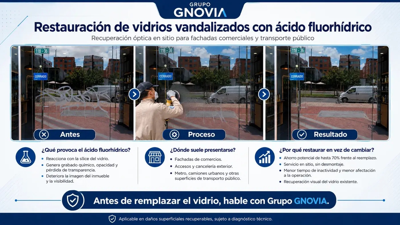 Infografía sobre grafiti con ácido en vidrio