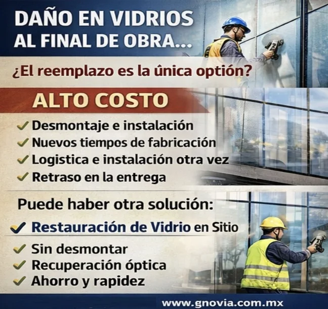 Recupera vidrios dañados antes de que retrasen la entrega de tu proyecto