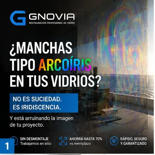 Iridiscencia en vidrio: identifica la causa antes de decidir el reemplazo